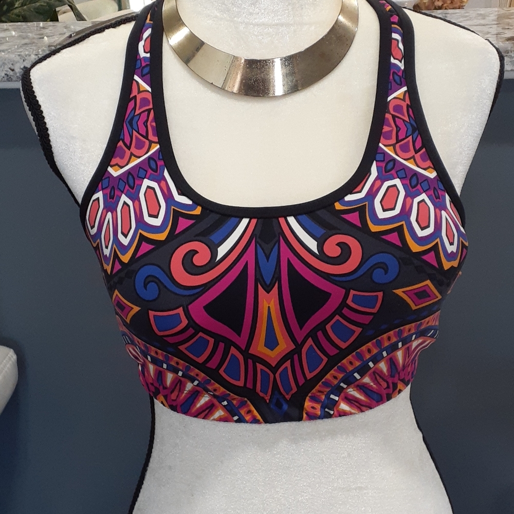 Athleta multicolored sports bra size M